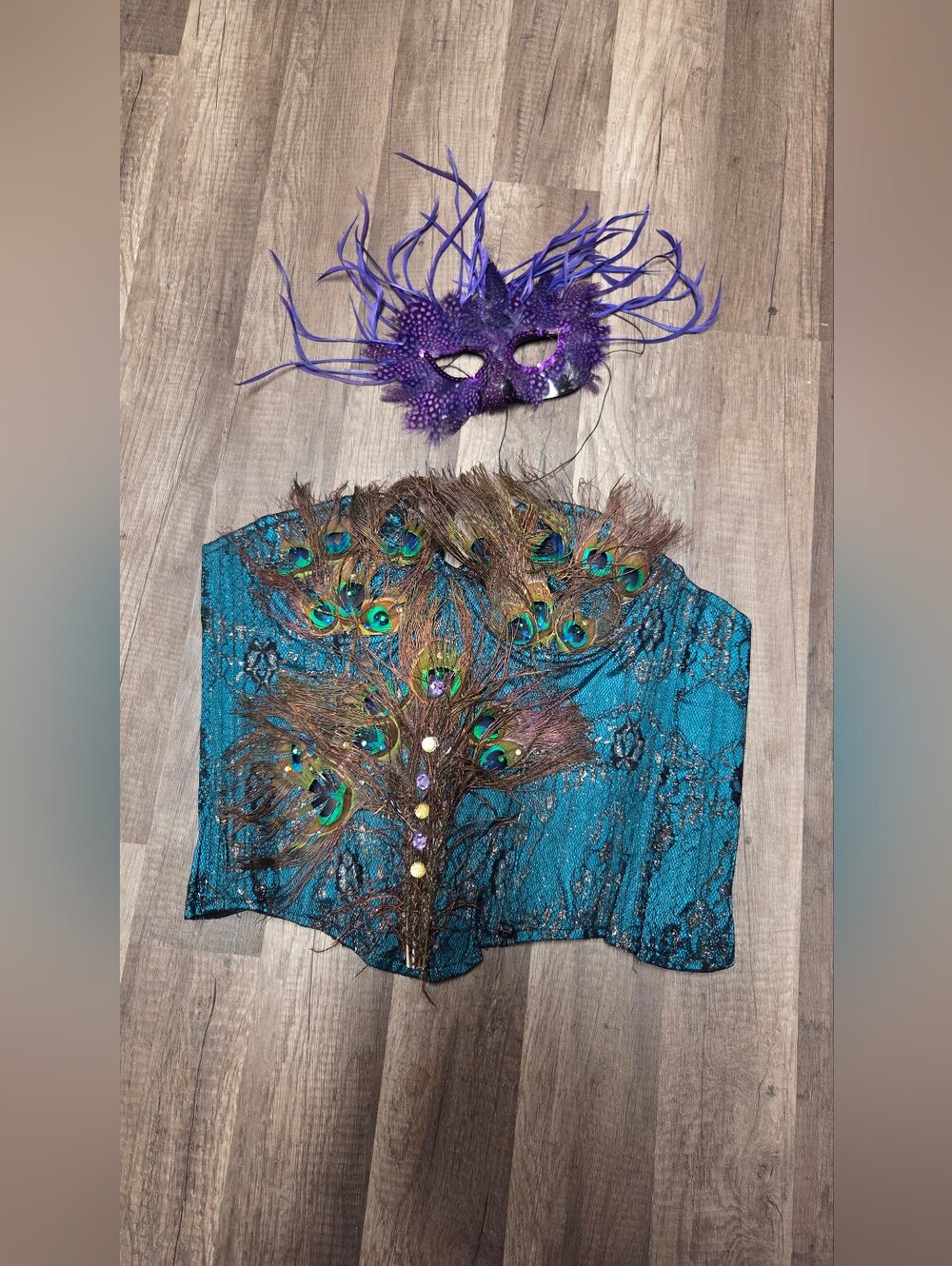 Vintage 90s Starline blue and green Corset blouse mask set #festival #rave #cost